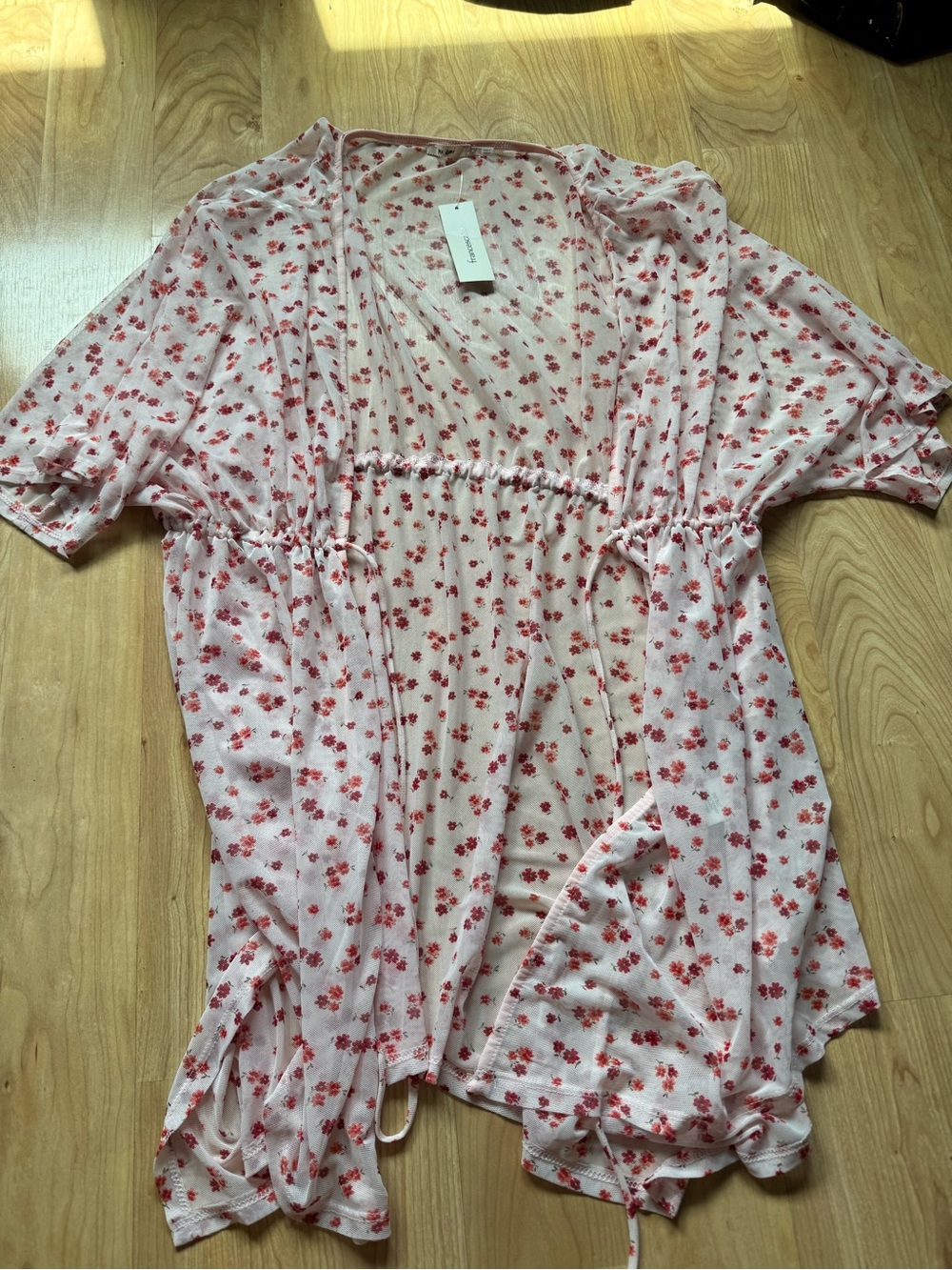 miami Light Pink Floral Open-Front Camisole Cover-Up
